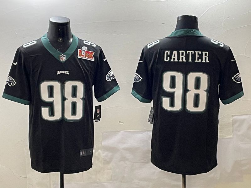 Men Philadelphia Eagles #98 Carter Black Second generations 2025 Nike Vapor Limited NFL Jersey style 2->philadelphia eagles->NFL Jersey